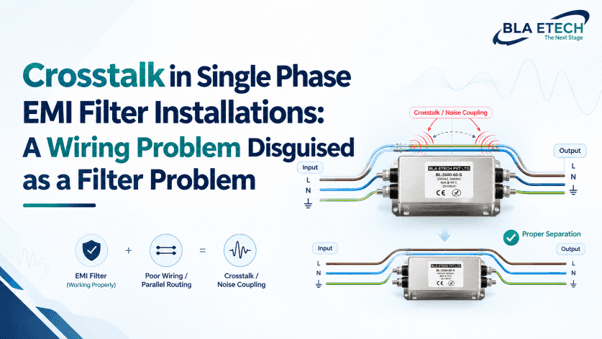 Crosstalk in Single Phase EMI Filter Installations: A Wiring Problem Disguised as a Filter Problem